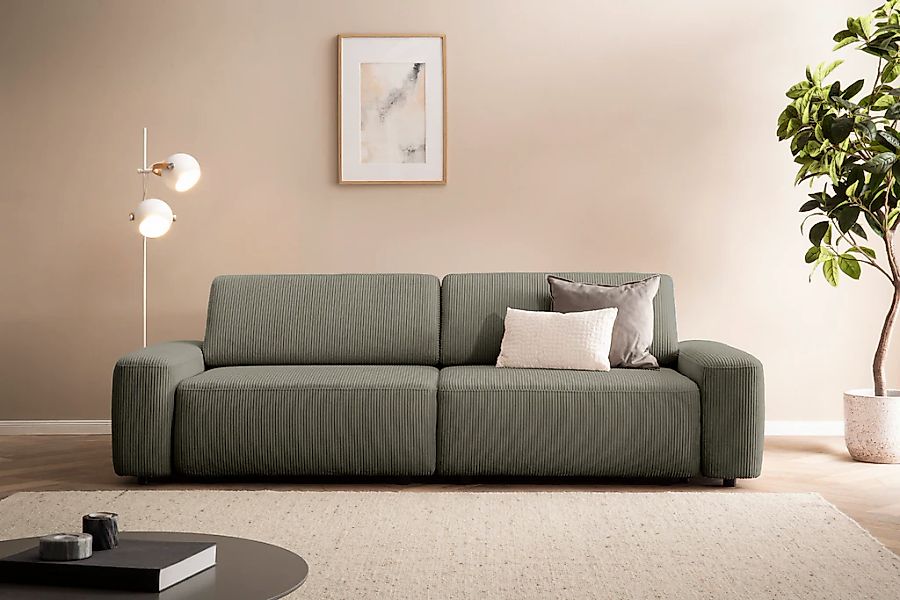 INOSIGN 3-Sitzer "TORGE (257cm), Sofa,Schlafsofa in Cord, Samtvelours, Stru günstig online kaufen