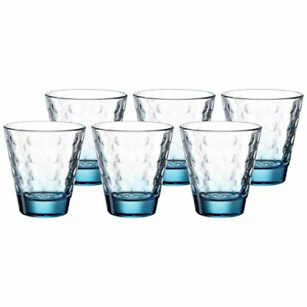 LEONARDO OPTIC Trinkglas klein 215 ml mit blauem Boden 6er Set Trinkgläser günstig online kaufen