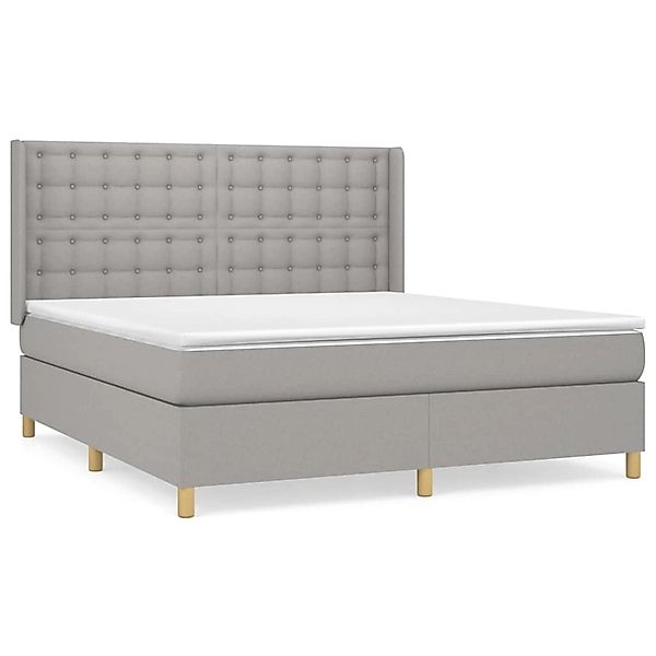 vidaXL Boxspringbett mit Matratze Hellgrau 160x200 cm Stoff1396436 günstig online kaufen