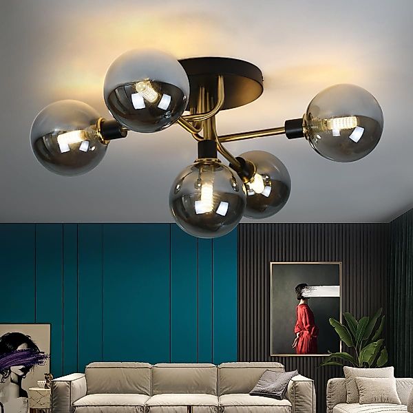 ZMH Deckenleuchte Glas Kugel deckenlampe Wohnzimmerlampe, günstig online kaufen