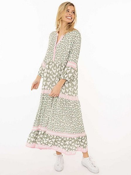 Zwillingsherz Maxikleid "Leo Love" Mustermix: Leo und Herzen, Knopfleiste u günstig online kaufen