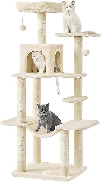 MSMASK Kratzbaum groß, Mehrstöckiger Katzenbaum Stabil, mit Plattformen, Ka günstig online kaufen