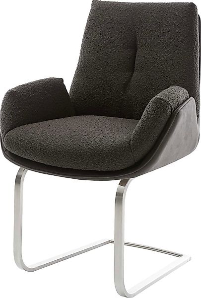 DELIFE Polsterstuhl Clea-Flex, Freischwinger flach Edelstahl günstig online kaufen