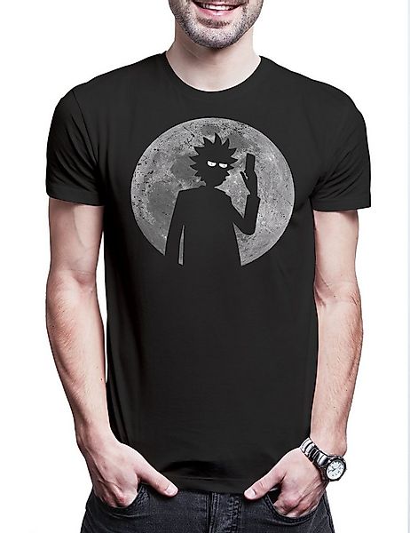 Urban Backwoods Print-Shirt Rick Moon Herren T-Shirt Mond Rick Sanchez Beth günstig online kaufen