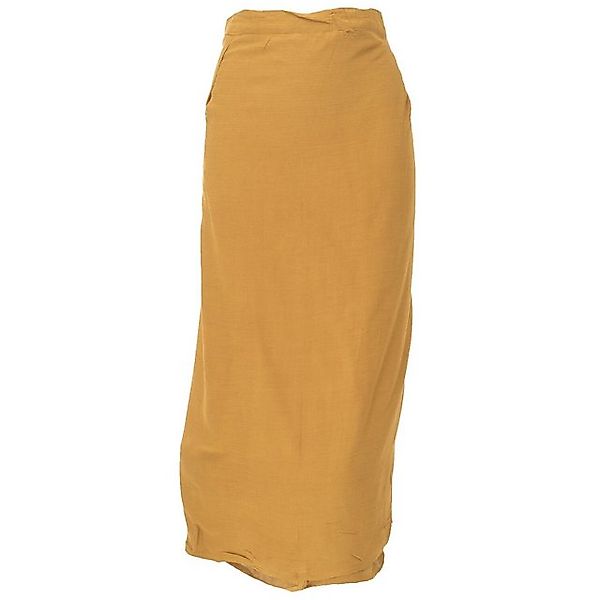 Guru-Shop Minirock Langer Wickelrock, Strandrock, Sommerrock - curry günstig online kaufen