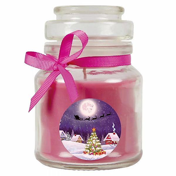 HS Candle Duftkerze & Glas Weihnachten Lila Bonbon 30h günstig online kaufen