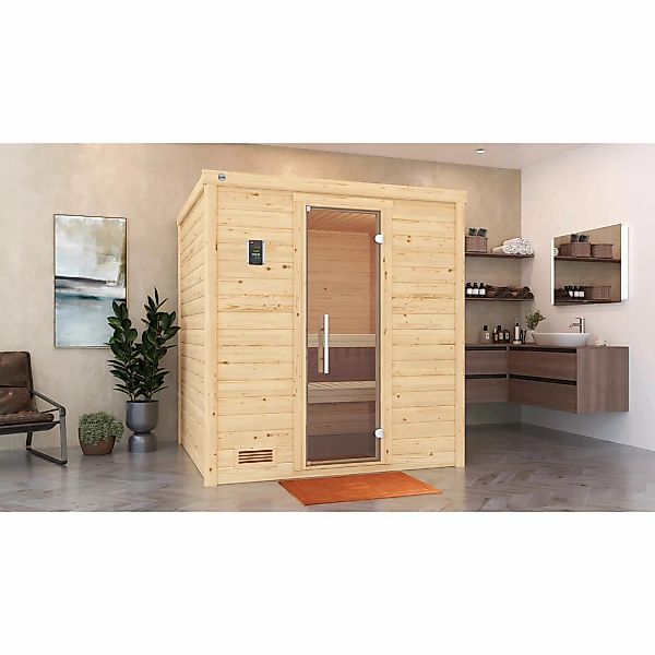 Weka Massivholzsauna Bergen 1.8 o. Ofen Glastür günstig online kaufen