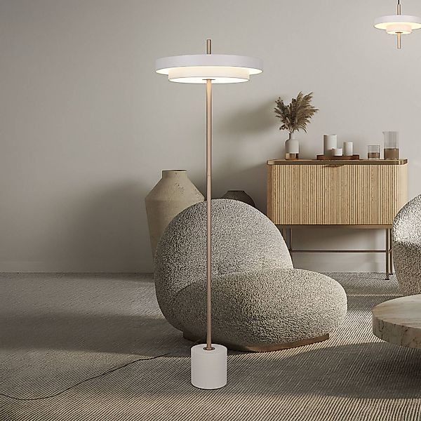 LED-Stehlampe Keaton, hellgrau, Höhe 138 cm, Metall, CCT günstig online kaufen