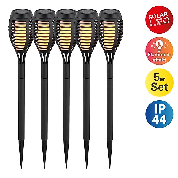 näve LED Solarleuchte "Fanilo" LED-Modul 5 Stk. Warmweiß 5er Set Fackeln, F günstig online kaufen