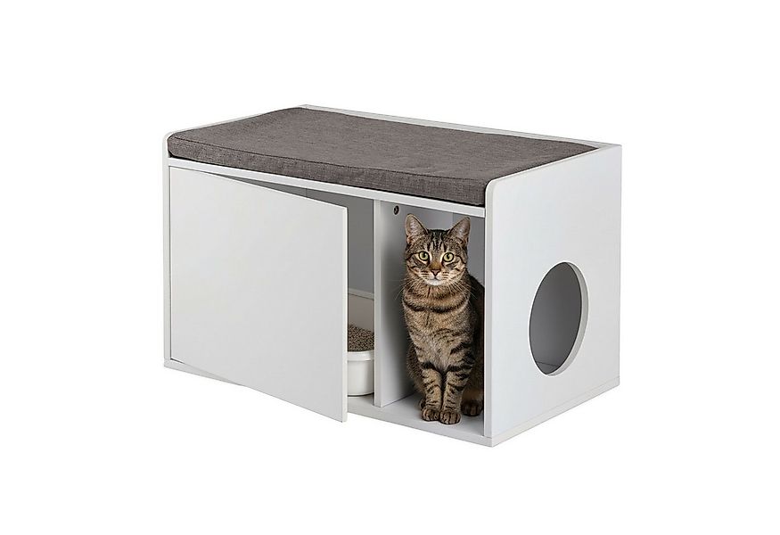 relaxdays Katzentoilette Katzenschrank mit Sitzauflage günstig online kaufen