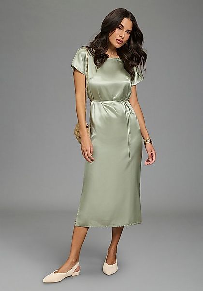 Laura Scott Satinkleid in moderner Midi-Länge, glänzende Optik günstig online kaufen