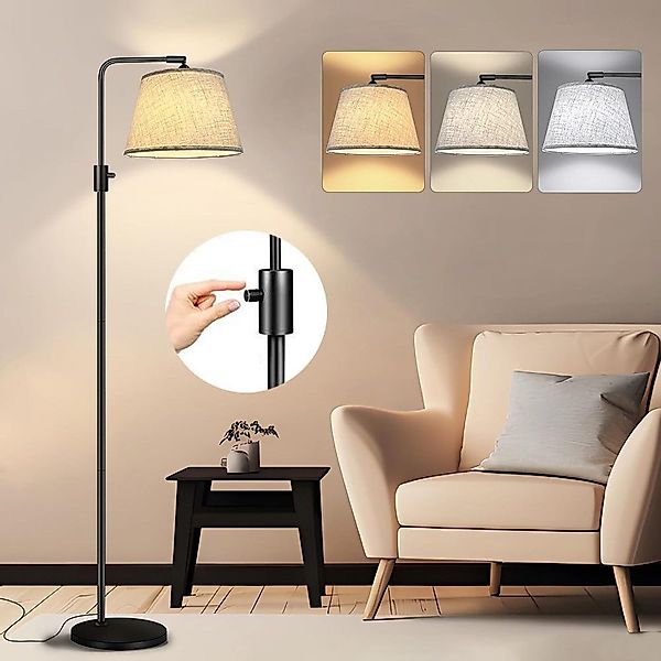 MUPOO LED Stehlampe Stehleuchte mit Leinenschirm,Moderne günstig online kaufen