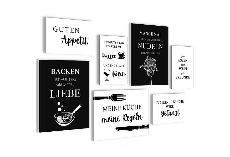 Novart Wandbild Küche Schwarz Weiss Esszimmer Küchenbilder Set günstig online kaufen