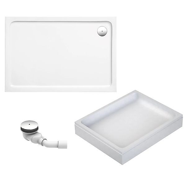 Ottofond Duschwannen-Set Aruba Rechteck 140 cm x 80 cm Weiß günstig online kaufen