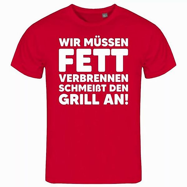 deinshirt Print-Shirt Herren T-Shirt Wir müssen Fett verbrennen schmeiß den günstig online kaufen