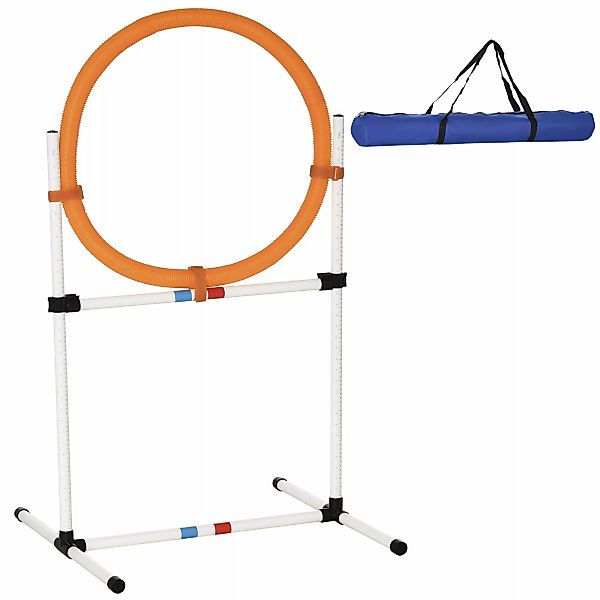 PawHut Hundetrainingsset Springring Agility-Training tragbar PE Weiß Orange günstig online kaufen