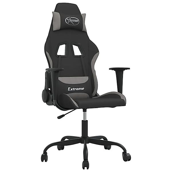 vidaXL Gaming-Stuhl mit Massagefunktion Schwarz und Hellgrau Stoff 345470 günstig online kaufen