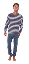 Normann Pyjama Herren Schlafanzug mit Bündchen günstig online kaufen
