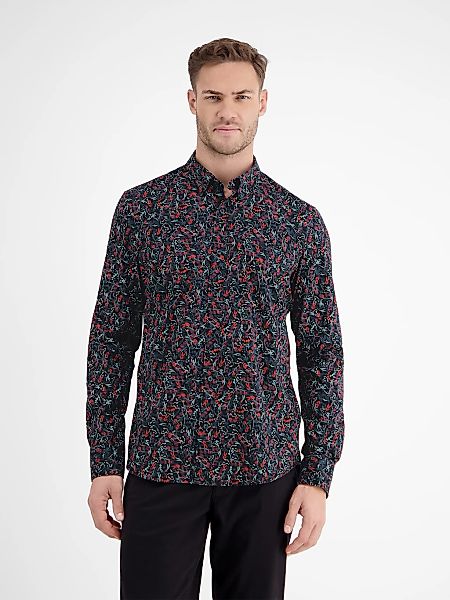 LERROS Langarmhemd "Floral-bedrucktes Herrenhemd mit Stretchanteil" günstig online kaufen
