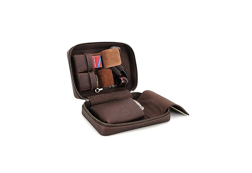 YUBRO-STUDIO Tabakbeutel Vollnarbenleder Pfeifenetui Reise Aufbewahrungstas günstig online kaufen