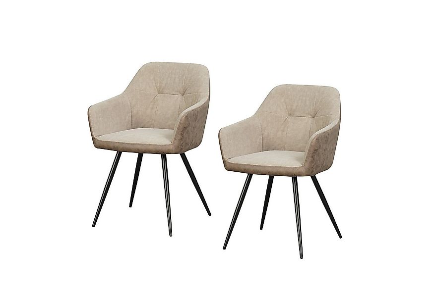 HTI-Living Esszimmerstuhl Esszimmerstuhl 2er Set Antikbraun/Taupe Joschka ( günstig online kaufen