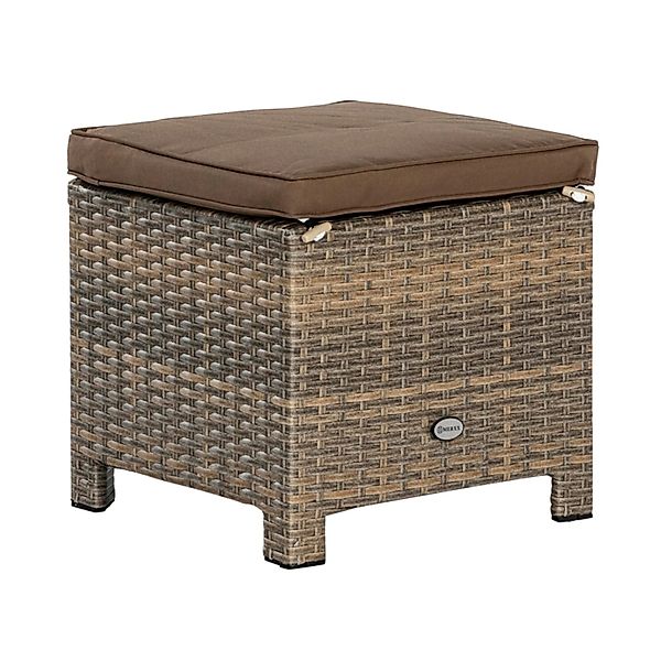 Merxx Salerno Gartenhocker 40 x 40 cm Natur Stahl Kunststoffgeflecht günstig online kaufen