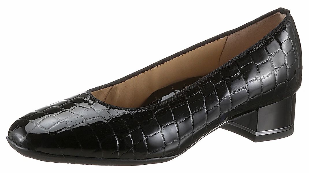 Ara Pumps "GRAZ", Abendschuh, Festtagsschuh, Blockabsatz, mit Reptilprägung günstig online kaufen