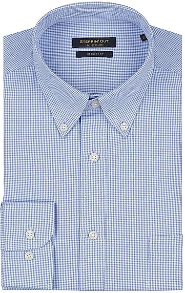 Steppin' Out Hemd Mini Karos Hellblau - Größe M günstig online kaufen