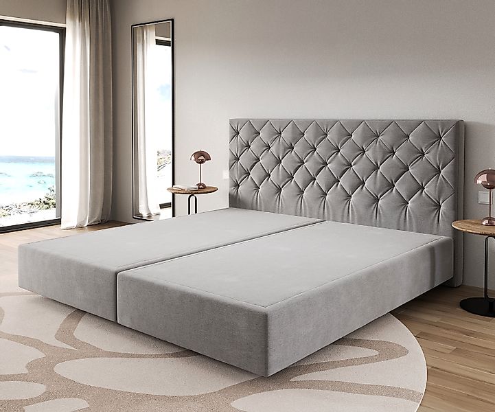 DELIFE Bettgestell Dream-Great, Mikrofaser Grau 200x200 günstig online kaufen