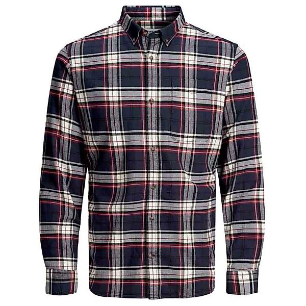 Jack & Jones Classic Check Langarm Hemd L Navy Blazer / Slim Fit günstig online kaufen