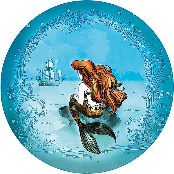 Disney Selbstklebende Runde Tapete Arielle Die Meerjungfrau Blau Ø 128 cm 6 günstig online kaufen