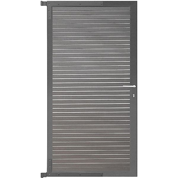 GartenLand Steckzauntor Air Gap ca. 90 x 175 cm WPC Schiefergrau Aluminium günstig online kaufen