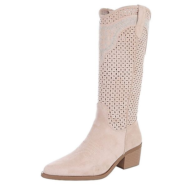 Ital-Design Damen Cowboyboots Western Sommerboots (88843685) Blockabsatz St günstig online kaufen