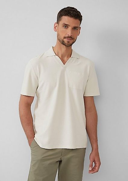 s.Oliver Kurzarmshirt Poloshirt aus Struktur-Jersey mit Brusttasche Rippble günstig online kaufen