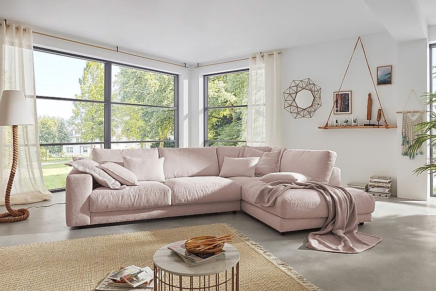KAWOLA Ecksofa MADELINE, Couch L-Form rechts oder links, Cord verschiedene günstig online kaufen