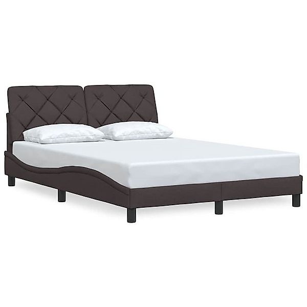 vidaXL Bett Bettgestell ohne Matratze Dunkelbraun 140x200 cm Stoff günstig online kaufen