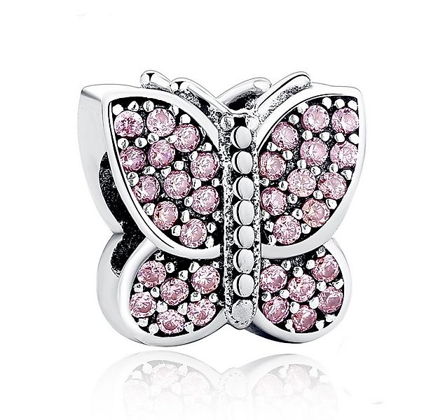 PANDACHARMS Bead Funkelnder pinker Schmetterling für Charm Armband, Silber, günstig online kaufen
