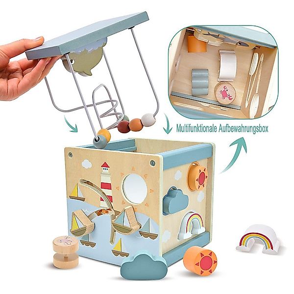 CLTYQ Motorikwürfel 6-in-1 Montessori-Spielzeug für Kinder günstig online kaufen