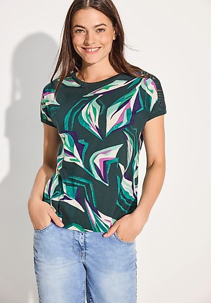 Cecil Kurzarmshirt - kurzarm Shirt mit Floral Print - T-Shirt All-Over-Prin günstig online kaufen