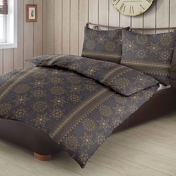 TRAUMSCHLAF Bettwäsche Sterne und Schneeflocken, Biber, günstig online kaufen