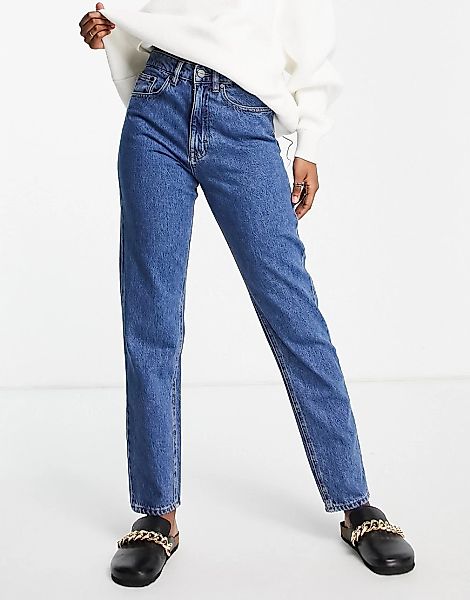 Waven – Elsa – Mom-Jeans in verwaschenem Indigoblau günstig online kaufen
