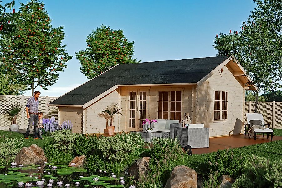 Skanholz Gartenhaus "Esbjerg 3" mit Anbauschuppen günstig online kaufen