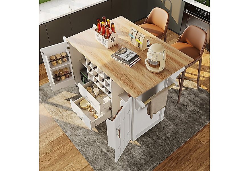 STILVORA Küchenwagen mit Trennwänden,Kücheninsel Buffetschrank mit Arbeitsp günstig online kaufen