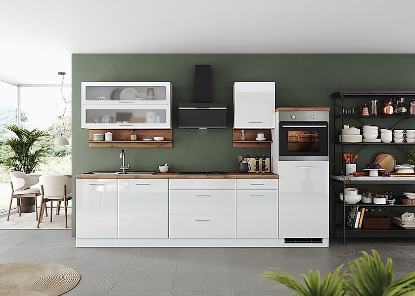 KOCHSTATION Küchenzeile »KS-Milan«, 300 cm breit, robuste Metallauszüge, vi günstig online kaufen