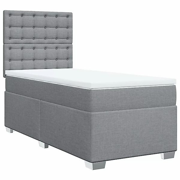 vidaXL Boxspringbett mit Matratze Hellgrau 80x200 cm Stoff2101656 günstig online kaufen