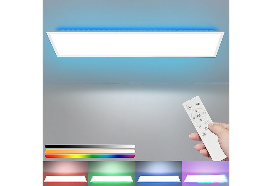 ZMH LED Deckenleuchte mit Smart RGB Hintergrundbeleuchtung Panel Flach Rund günstig online kaufen