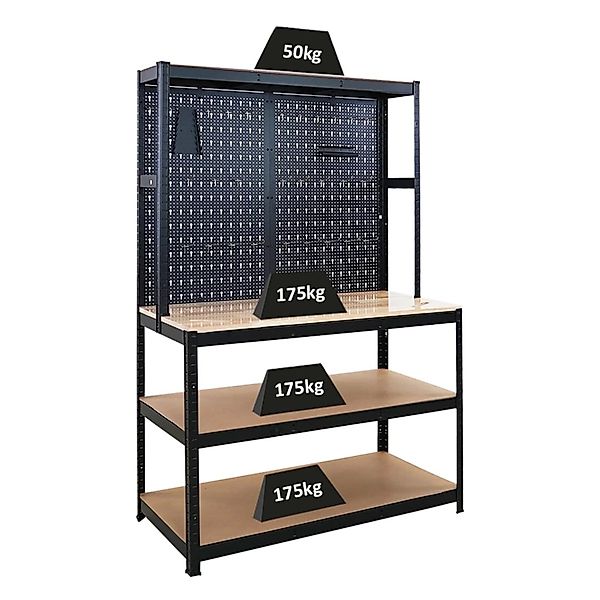 PROREGAL Profi Werkbank GIANT BEAST Mit Lochwand HxBxT 180 x 120 x 60 cm Fa günstig online kaufen