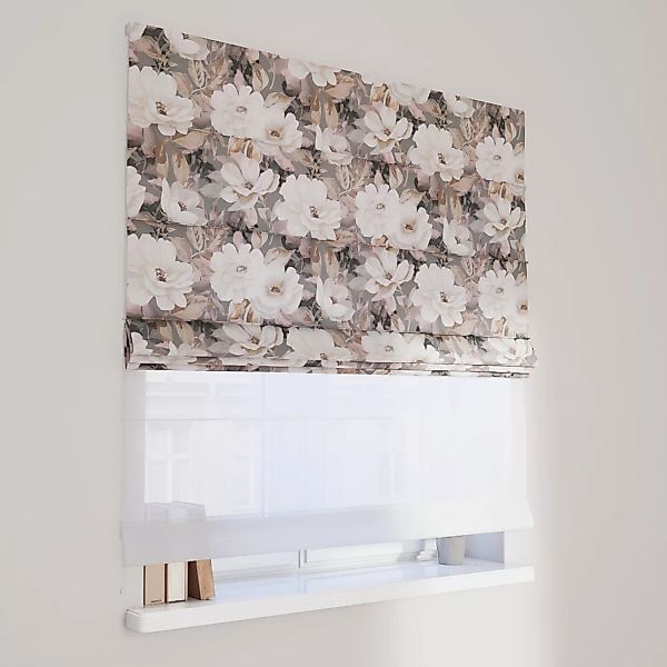 Dekoria Doppelraffrollo Duo, grau-rosa, 120 x 170 cm günstig online kaufen