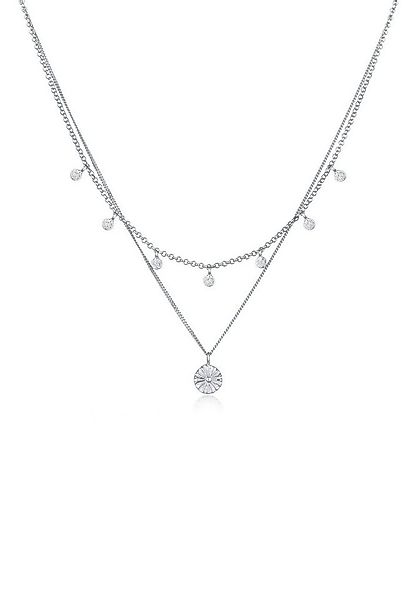 Elli Ketten-Set Layer Plättchen Disc Sonne 925 Silber, Plättchen günstig online kaufen