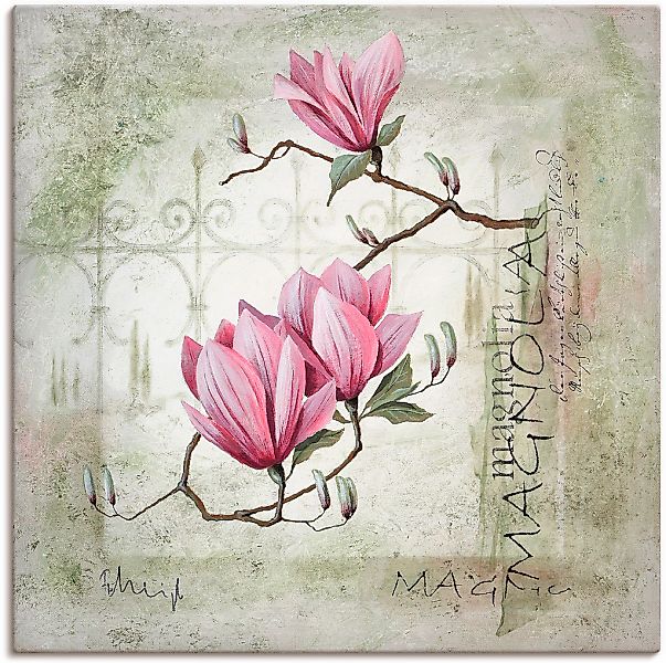 Artland "Pinke Magnolie" Blumen 1 Stk. tlg. als Leinwandbild, Poster in ver günstig online kaufen